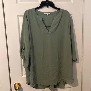 Never worn Light Olive Dressy Blouse 3/4 Sleeves